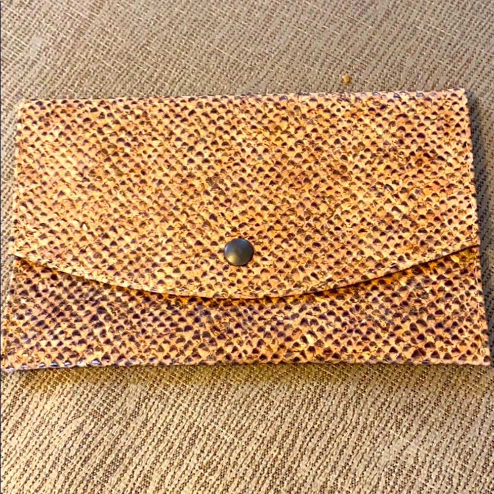 NEW Casa Travao of Portugal Cork wallet clutch